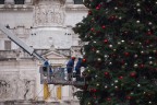 Il tradizionale allestimento dell'Albero di Natale davanti all'Altare della Patria, Roma