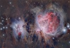 La grande nebulosa di Orione ripresa sotto il cielo di un piccolo paese del Sud Sardegna. Risultato dell'integrazione delle seguenti riprese: 30x10" 145x20" 80x30" 30x180" Ripresa effettuata con un Celestron RASA 8 (400mm f/2) Camera ASI 183 MC-Pro Filtro Optolong L-Pro