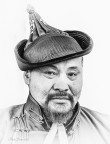 Mongolo in costume tradizionale